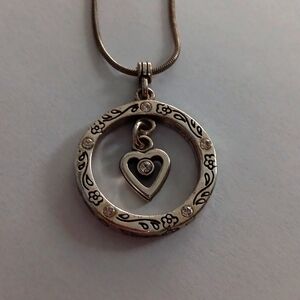 Brighton Circle Heart Necklace, Beautiful,set with rhinestones.